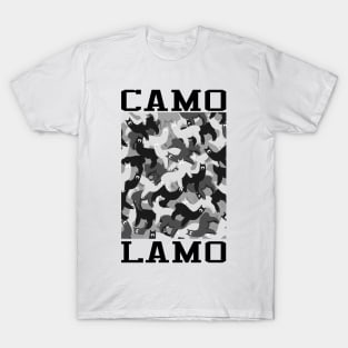 Camo lamo. Llama moro artwork. Camouflage Alpaca. T-Shirt